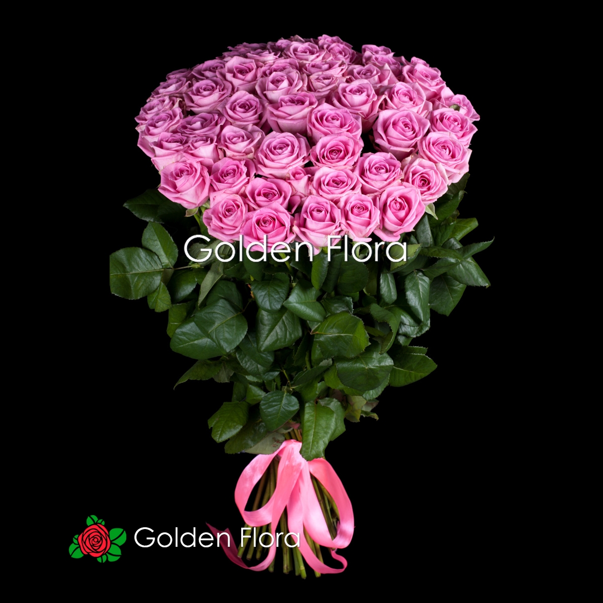 51 рожева троянда 