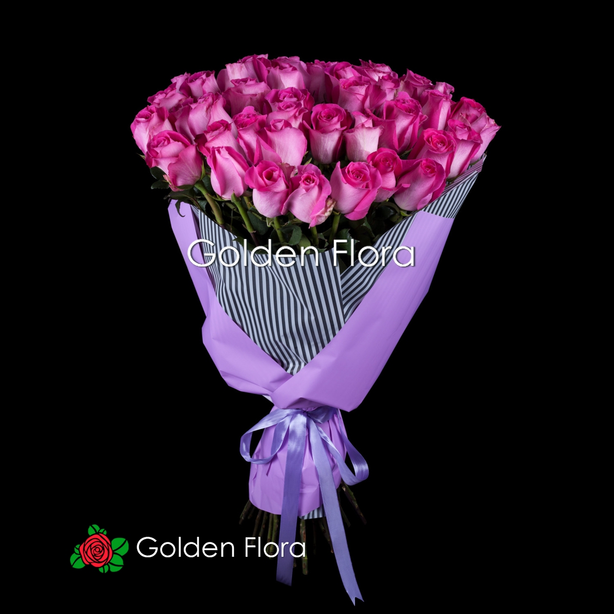 51 рожева Голандська троянда 