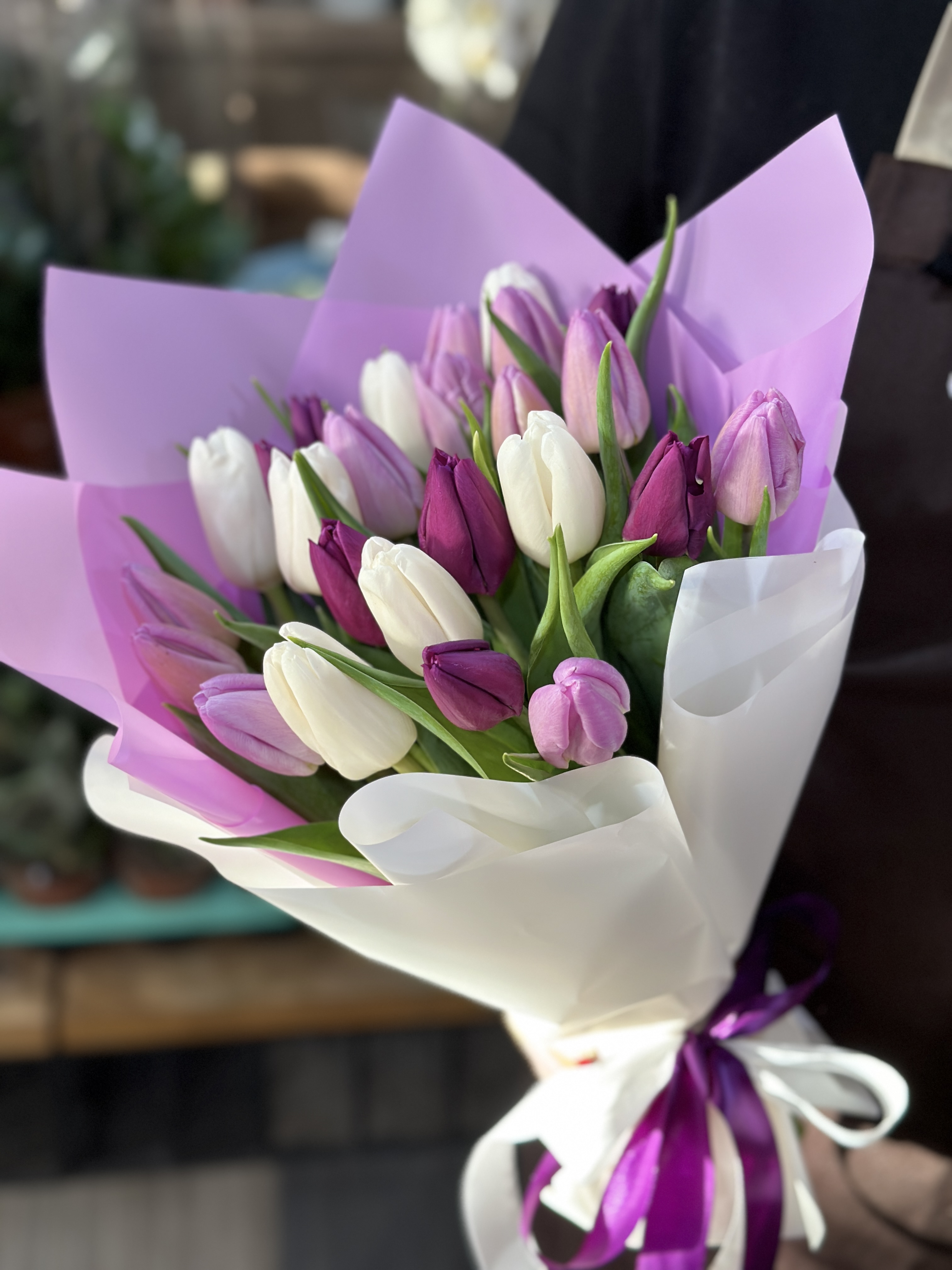 25 тюльпанів Лавандовий мікс  